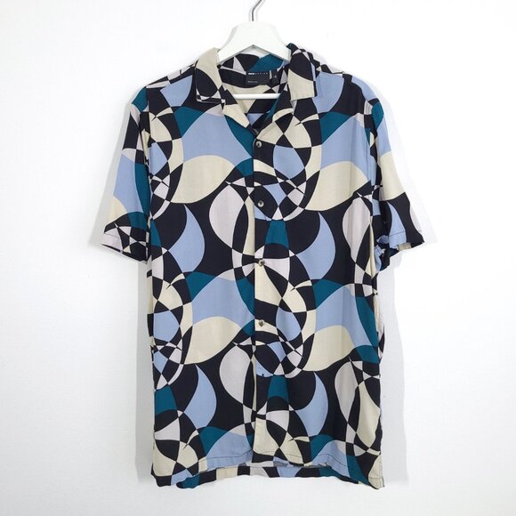 ASOS Abstract Pattern Button Down Shirt - Small TALL - Picture 9 of 10